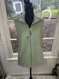 Natural Reflections Womens Large Fleece Vest Green - Picture 1 of 7