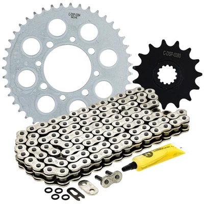 NICHE Sprocket Chain Set for Suzuki TU250X 15/43 Tooth 520 O-Ring Front Rear - Image 1 of 4