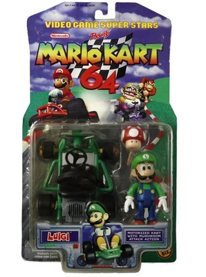 Toy Biz Nintendo Super Mario Bros Mario Kart 64 Luigi Action Figure from 2000 - Image 1 of 2