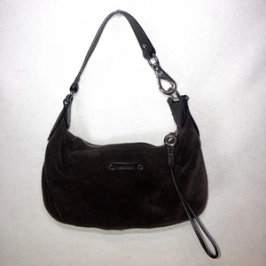 Cole Haan Madelyn suede F06 handbag purse brown W/ Zipper Purple Interior - Picture 1 of 15