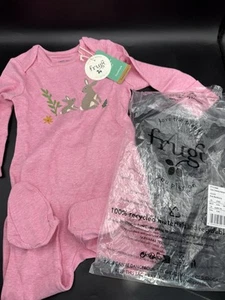 Pagliaccetto Frugi bambina facile vestirsi rosa marna coniglietto babygrow nuovo con etichette 6 - 9 mesi - Foto 1 di 8