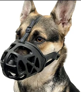 BARKLESS Dog Basket Style Muzzle for Bitiing, Chewing, Humane, Size Large - Picture 1 of 18