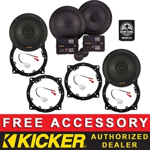 KICKER KSS6704+KSC6704 6.75" SPEAKER REPLACEMENT KIT FOR HYUNDAI SANTA FE 19-23 - Picture 1 of 5
