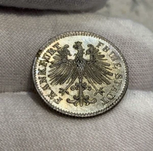 1851 GERMAN STATES FRANKFURT 3 KREUZER HIGH GRADE KM-334 Combined shipping B1169 - Picture 1 of 12
