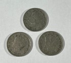 1906, 1907, & 1908 LIBERTY 5C 18339 3 PCS VF ALL WITH MINOR EDGE ISSUES
