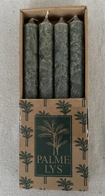 4-Melhor Qualidade Dinamarquesa Sem Gotejamento 9 polegadas Velas Mármore Verde Palmeiras Sem Fuligem Novo Na Caixa - Imagem 1 de 4