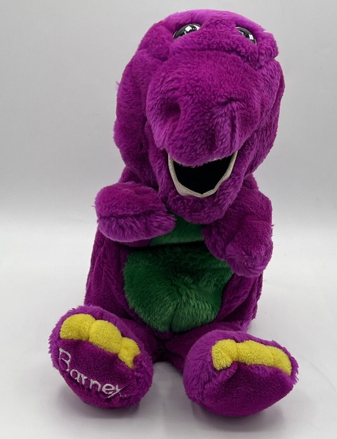 Boneca de Desenho Animado Barney Dinossauro Roxo Brinquedo de Pelúcia