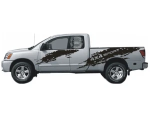 Graphics Mud Splash Stripe Sticker Kit For Nissan Titan 6.5ft Bed Box 2004-2015 - Picture 1 of 4