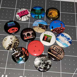 14 RUSH Buttons Pin Buttons Mini 1 Inch Pins Vinyl LP Covers 2112 Fly By Night