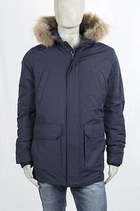 CENSURED JACKE TYP "WOORLICH" MIT KAPUZE UND ABNEHMBAREM ECHTFELL BLAU - Bild 1 von 10