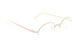 New Authentic MCM München 016 Japan 90s Vintage Gold Pink Half Rim Eyeglasses - Picture 1 of 7