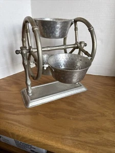 Vintage 1950's EVERLAST Aluminum Bamboo Ferris Wheel Condiment Server 11" Tall - Picture 1 of 7