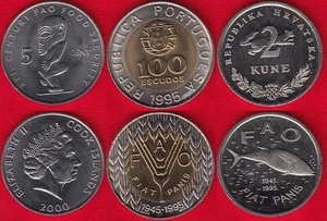 Cook Islands, Croatia, Portugal set of 3 coins: "FAO" 1995-2000 UNC - Picture 1 of 1