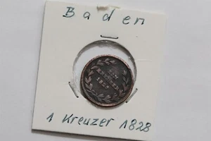 🧭 🇩🇪 GERMANY BADEN 1 KREUZER 1828 B68 #29 - Picture 1 of 3