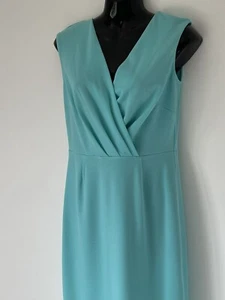 BANANA REPUBLIC DRESS SMART LIGHT TURQUOISE PENCIL WRAP DRESS SIZE XS UK 8 - Picture 1 of 6