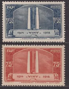 Francia Año 1936 Monumento de Vimy - 2 sellos */MH - Bild 1 von 1