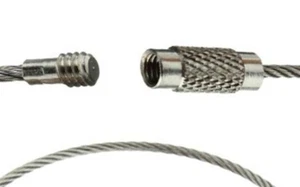 Cierre de tornillo de 3 piezas para cable/llavero de alambre de acero inoxidable de 2,0 mm - Imagen 1 de 3