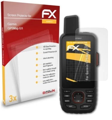 atFoliX 3x Film Protection d'écran pour Garmin GPSMap 67i mat&antichoc - Photo 1/4