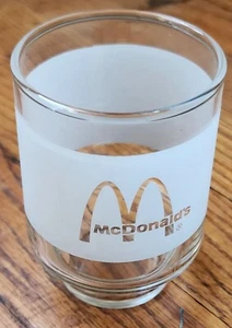 Vintage 1980's McDonald's Logo Arches 8oz Juice Frosted Glass Restaurant Ware - Picture 1 of 4