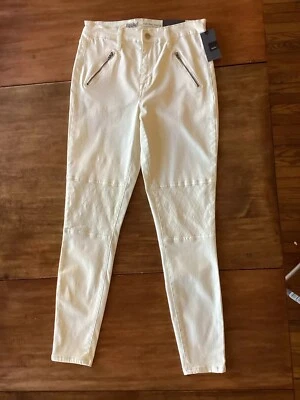 全新 Mossimo 牛仔高腰超弹力打底裤 象牙色 尺寸 8/29 全新带标签 — 第 1/4 张图片