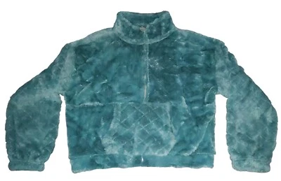 Suéter Juniors Casi Famoso Diamante Piel Sintética Media Cremallera Talla Grande, Verde Foto 1 de 4