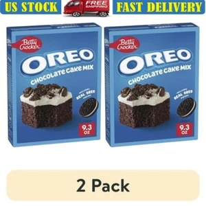 OREO Chocolate Cake Mix 2 Pack Baking Mix W/ Cookie Pieces Quick Betty Crocker - Picture 1 of 8