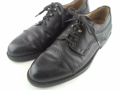Zapatos Oxford Stanley Blacker Italia de cuero negro liso para hombre 8 1/2 negros Foto 1 de 4