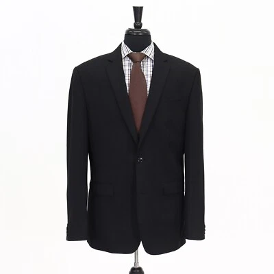Express 44L Black Sport Coat Blazer Jacket Solid 2B Wool - Image 1 of 4