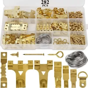 282pcs Picture Hanging Kit Assorted Hooks Nails Wire for Hard Walls uk - Picture 1 of 1