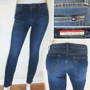 Tommy Hilfiger Womens Skinny Jeans Denim Pants Navy Blue 5-Pockets 6 R W32 L29 - Picture 1 of 12