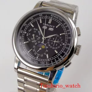Reloj Corgeut 42mm Piloto Automático Mne Fecha Mes Año Función Correa Mental - Imagen 1 de 14