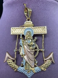San Judas ancla tres colores oro laminado/st jude colgante ancla tri color - Imagen 1 de 4