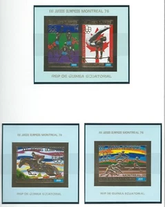 Equatorial Guinea Olympic Games Montreal 1976 3 Imperforated Goldblocks MNH - Picture 1 of 1