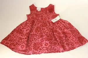 Sears Girls burnout chiffon dress red Toddler 18m dress Christmas Holiday NWT - Bild 1 von 6