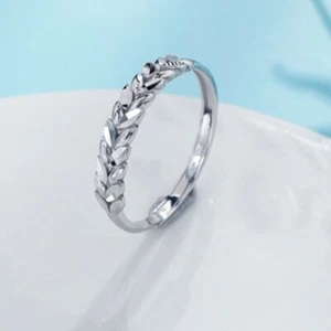 PT950 Pure Platinum 950 Wheat Band Women Adjustable Rings 2.5-2.2.7g - Picture 1 of 4