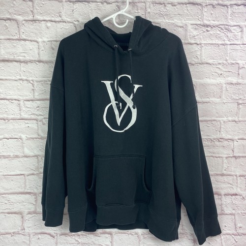 UNDERCOVER Felpa con cappuccio pullover Victoria's Secret XXL cotone pile logo coulisse