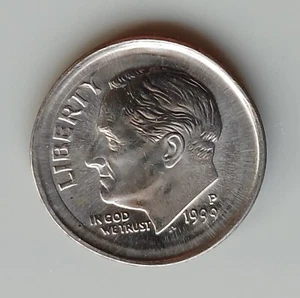 1999 P Double Struck Huge Broad Struck Error Dime UNCIRCULATED PICTURES INCLUDED - Picture 1 of 5