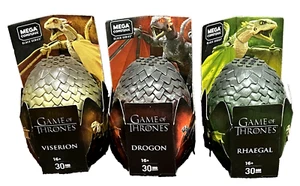 Mega Construx Black Series Game of Thrones Viserion Drogon Rhaegal Complete Set - Picture 1 of 1