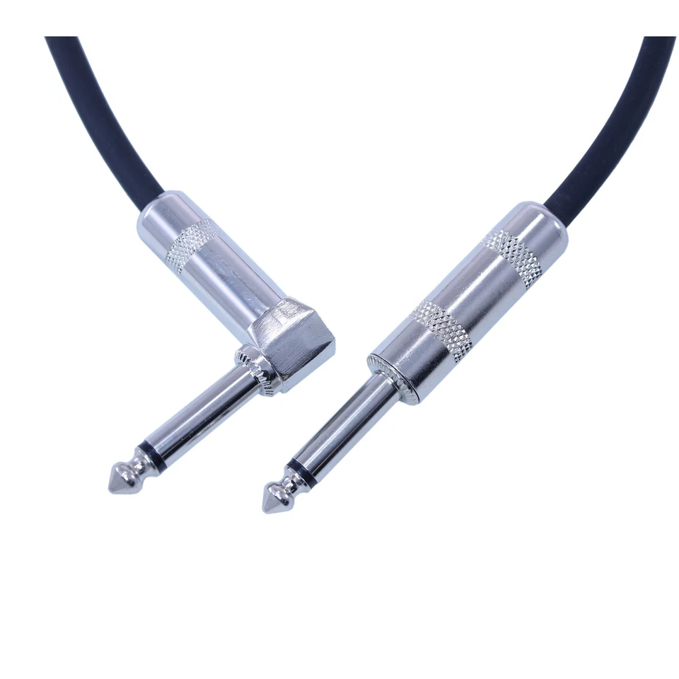 Right Angle 90 degree to straight 1/4" plug guitar instrument patch cable cord - Image 1 of 1