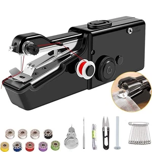 Mini Sewing Machine Handheld Cordless Hand Held Portable Easy Home Stitch Sew - Picture 1 of 17