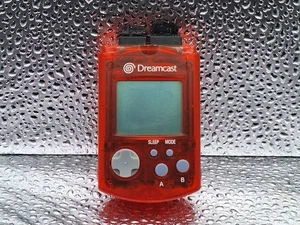 Official Sega Dreamcast Clear Red VMU HKT-7000 Memory Card Tested No Cap - Picture 1 of 6