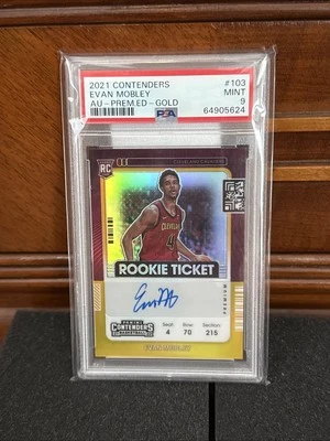 2021 Contenders Evan Mobley Gold Premium Ed. Auto 3/10 PSA 9  Super Rare 🔥🔥🔥 - Image 1 of 4