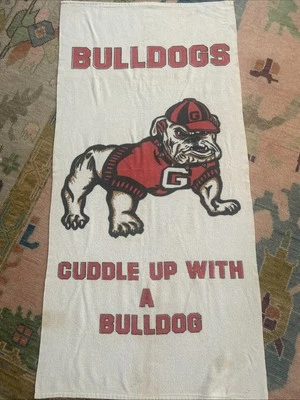 Toalla de playa vintage de la Universidad de Georgia baño años 80 abrazo Bulldog Dawg UGA  Foto 1 de 4