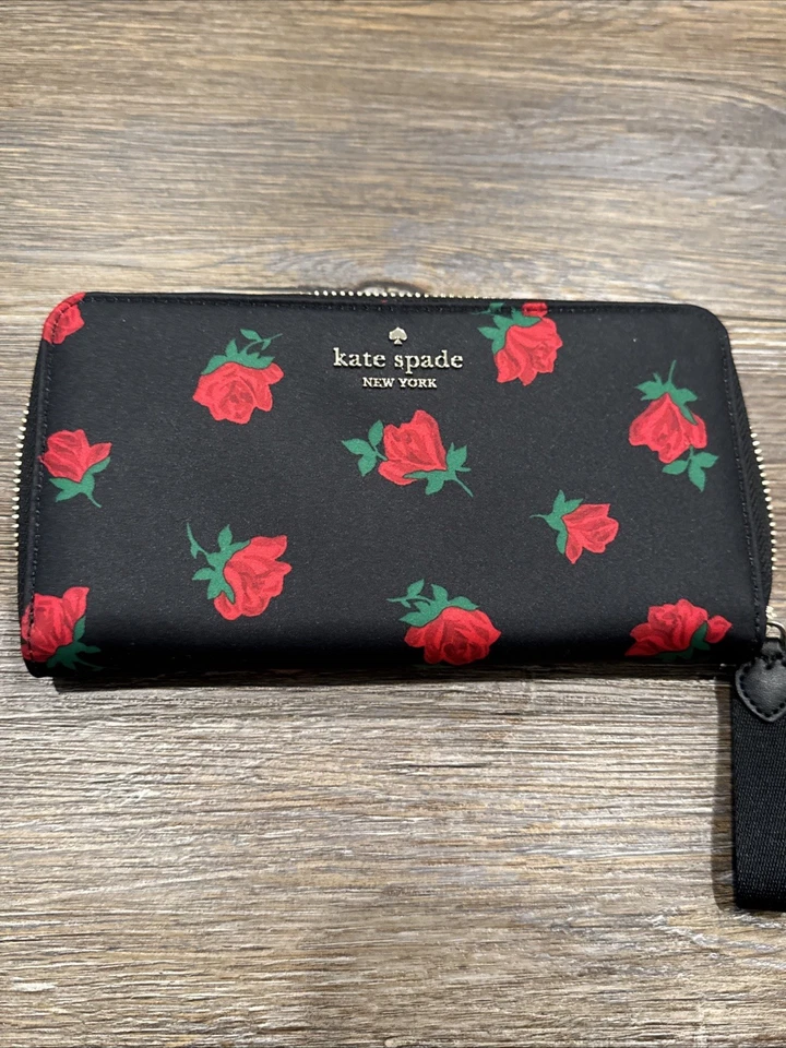 Cartera Kate Spade Chelsea Rosa Estampado Flores Continental Nylon Floral Foto 1 de 4