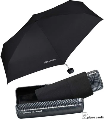 HAPPY RAIN Regenschirm Mini Taschen-Schirm stabil Pierre Cardin Noire mybrella carbon