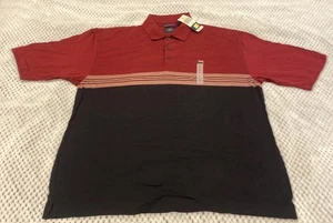 Polo Dockers Golf Uomo Large L Borgogna Navy Cotone Mercerizzato Y2K - Foto 1 di 7