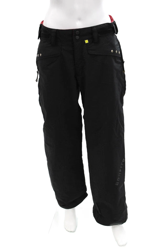 Pantalones de nieve Bonfire Snowboarding para mujer con cremallera pierna recta negros talla pequeña Foto 1 de 4