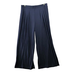 J.Mclaughlin Hose weites Bein Damen XL blau Pull On Plissee Jersey Strick hoher Bund - Bild 1 von 7