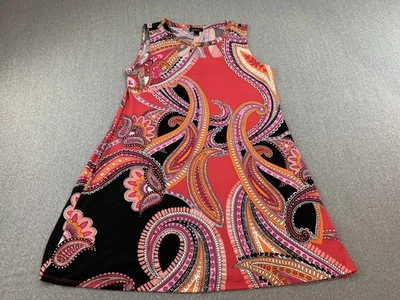 ALYX миниатюрное платье женщин миниатюрный XL розовый оранжевый черный пейсли без рукавов трапециевидный - Изображение 1 из 4