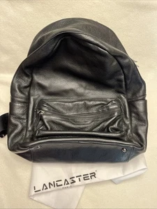 Bolso Mochila Lancaster Cuero Negro 15"x 12"x 5" Ajustable con Bolsa para el Polvo - París - Imagen 1 de 5